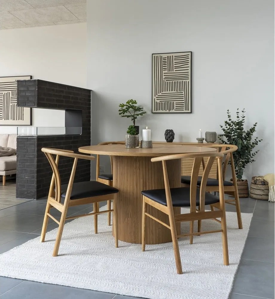 Kerek étkezőasztal nyárfa dekorral ø 120 cm Boavista – House Nordic