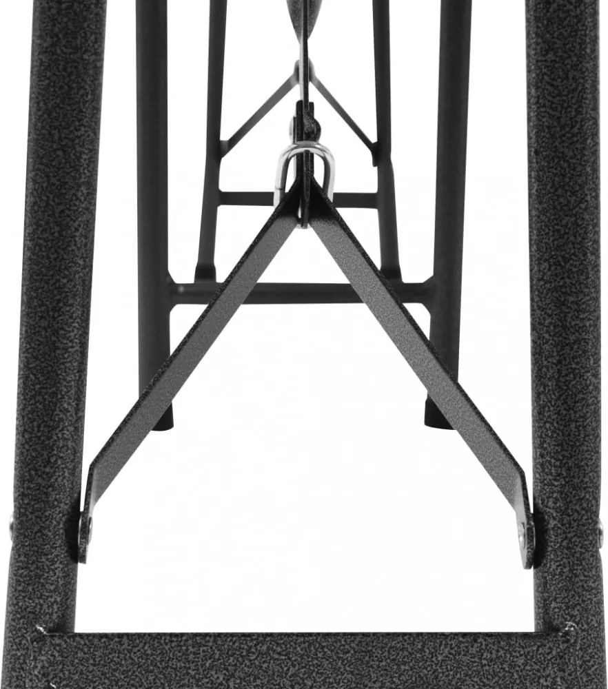 2 db fekete összecsukható HDPE kerti pad 180 cm