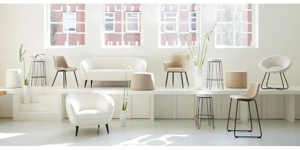 Fehér kárpitozott bárszék (ülésmagasság 73 cm) Alice – Light &amp; Living