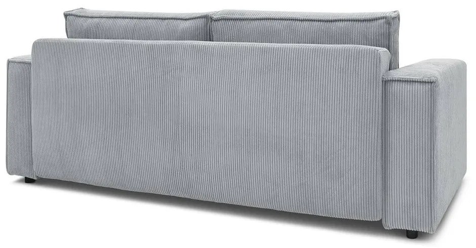 Világosszürke kordbársony kinyitható kanapé 245 cm Nihad – Bobochic Paris