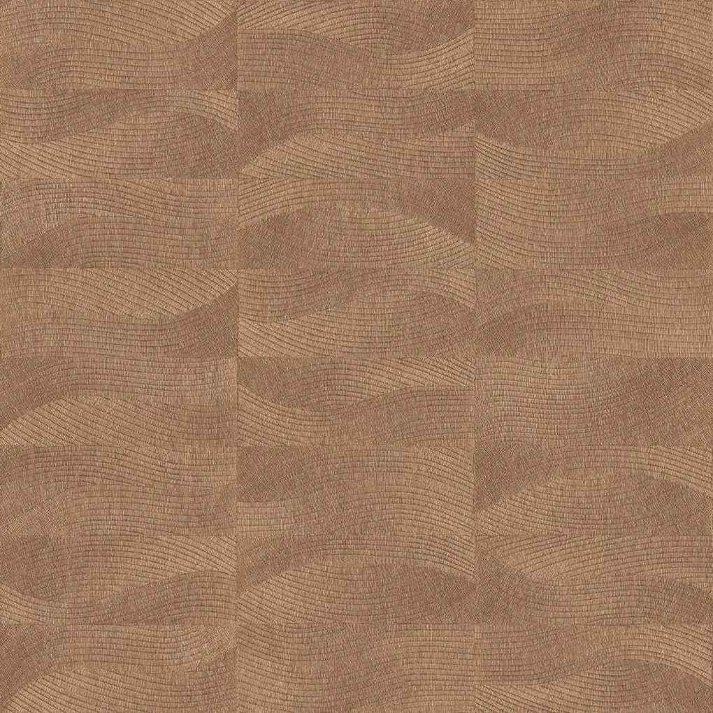 Decoprint Terra Nova Fine Relief barna geometrikus texturált vlies tapéta – TN29024