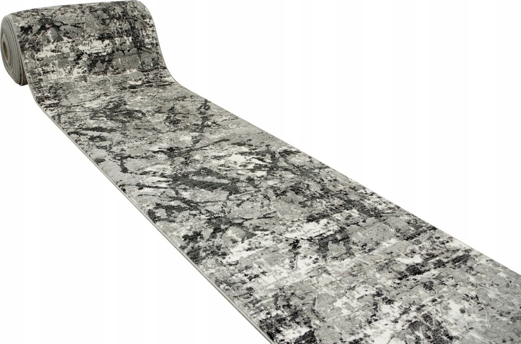 90 cm széles Csillogó Ezüstös Grafit Fekete Futószőnyeg Home Style Loft