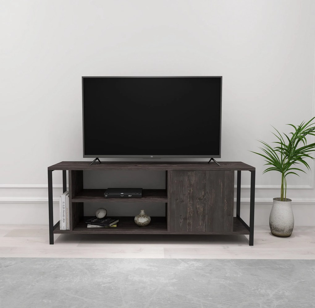 TV asztal/szekrény Brody (sötétbarna + fekete). 1072858