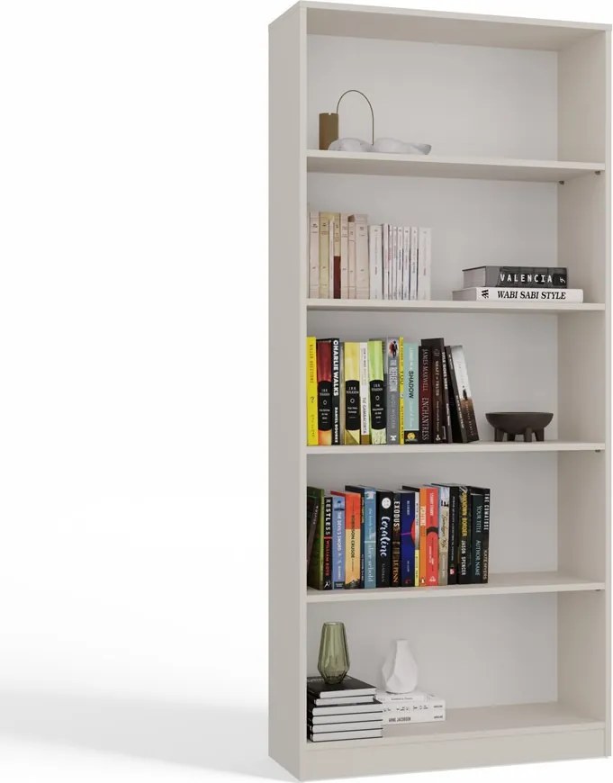 R80 polcos szekrény, könyvtartó, 80x182x30 cm, kasmír