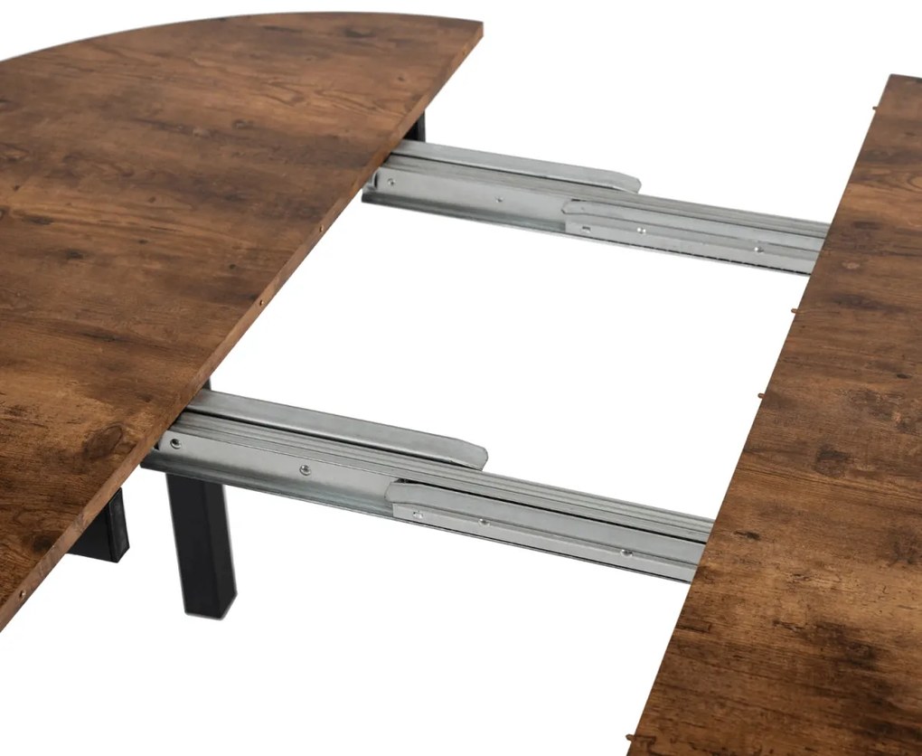 Bővíthető Étkezőasztal Rusztikus Tölgy/Fekete Színben. KANTE 102-142 cm