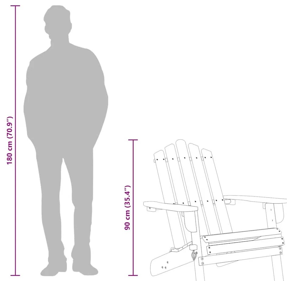 tömör akácfa kerti adirondack szék