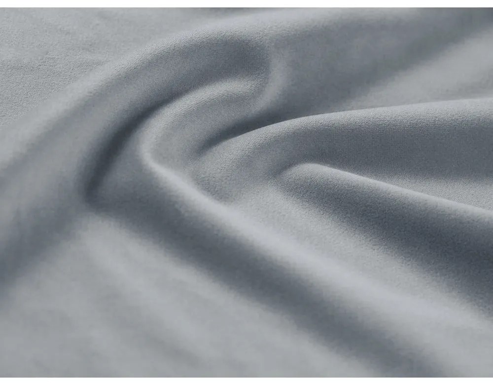 Világoskék bársony kinyitható tárolóhelyes sarokkanapé (bal oldali-L alakú) Kyoto – Cosmopolitan Design