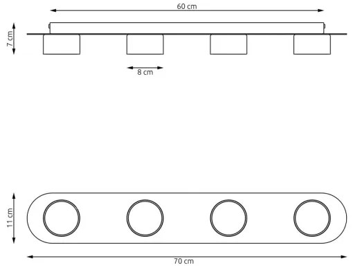 Mennyezeti lámpa DIAZ 4xGX53/12W/230V fekete