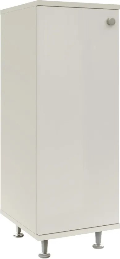 Zaria 1 ajtós fürdőszobai szekrény, Fényes fehér / Fehér, MDF, 30 x 35 x 85 cm