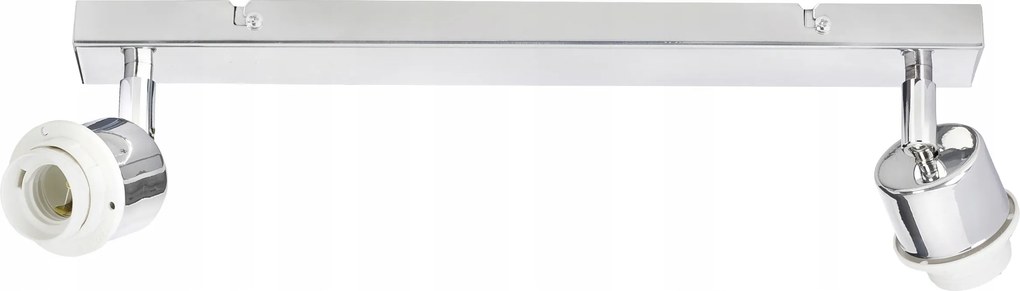 Alap Mennyezeti Lámpa Plafon Állítható Króm Fém 2X E27 Lámpabúra