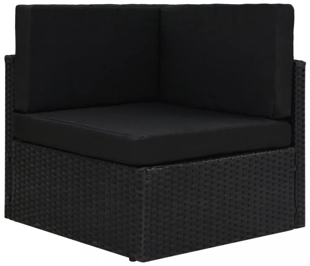 10 részes fekete polyrattan kerti ülőgarnitúra