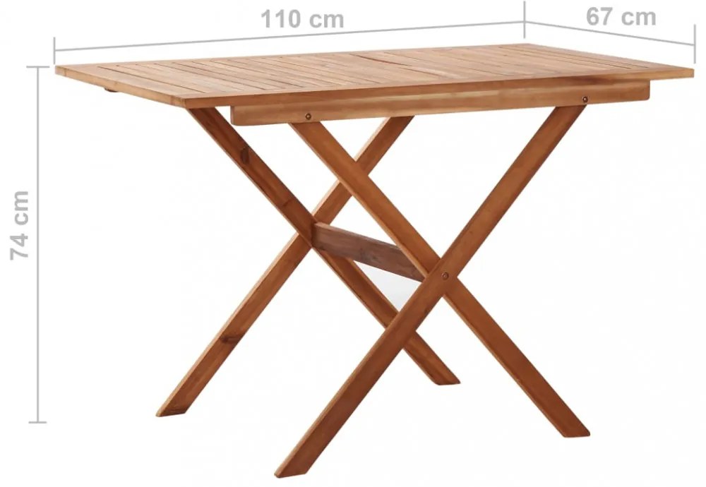 tömör akácfa kerti asztal 110 x 67 x 74 cm