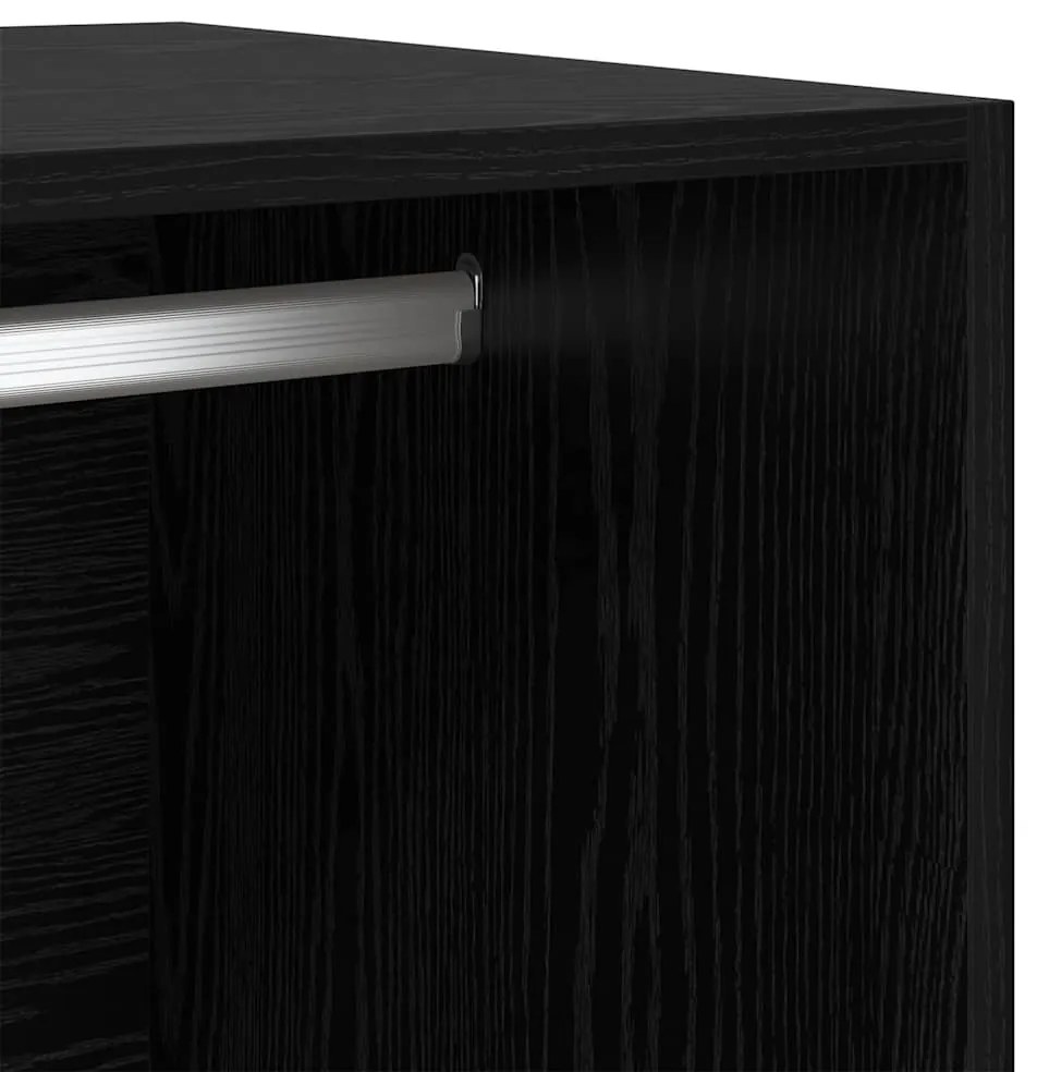 Ruhásszekrény polcokkal Musta tammi 30 x 50 x 200 cm Faanyag