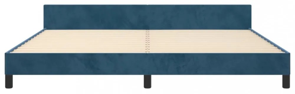 sötétkék bársony ágykeret matrac nélkül 200x200 cm