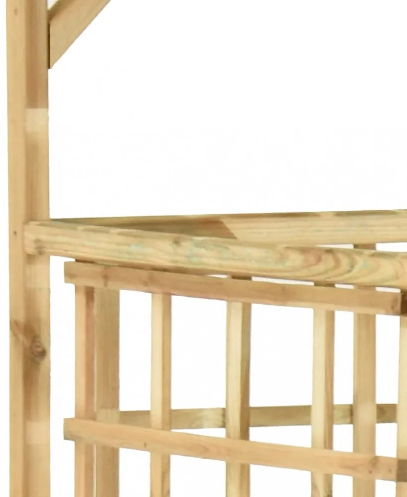 impregnált fenyőfa kerti pergola 2 szemeteskukához