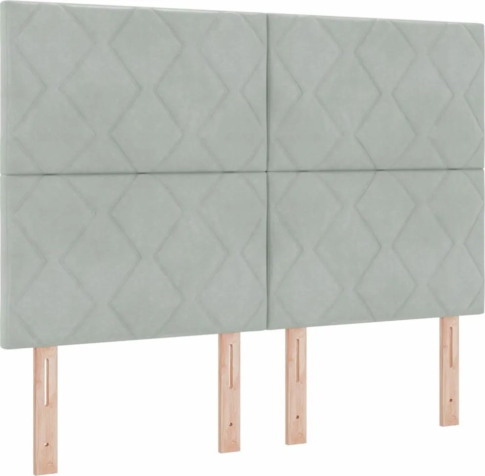 vidaXL LED Box Spring Ágy matracmal Világosszürke 140 x 190 cm szövet