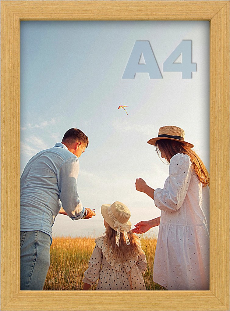 Képkeret A4 Fa 21x30 Álló fali képkeret 21x29,7