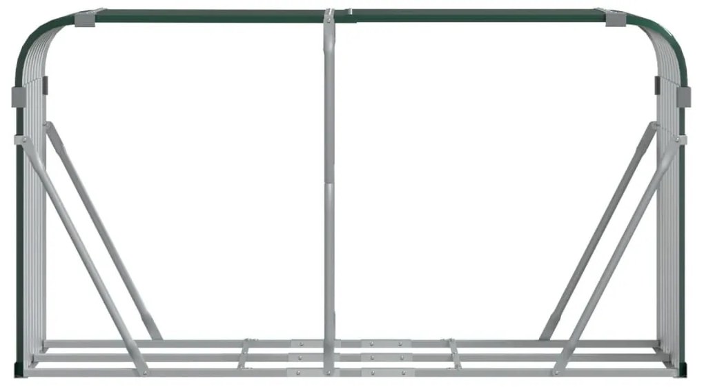 zöld horganyzott acél rönktartó 180 x 45 x 100 cm