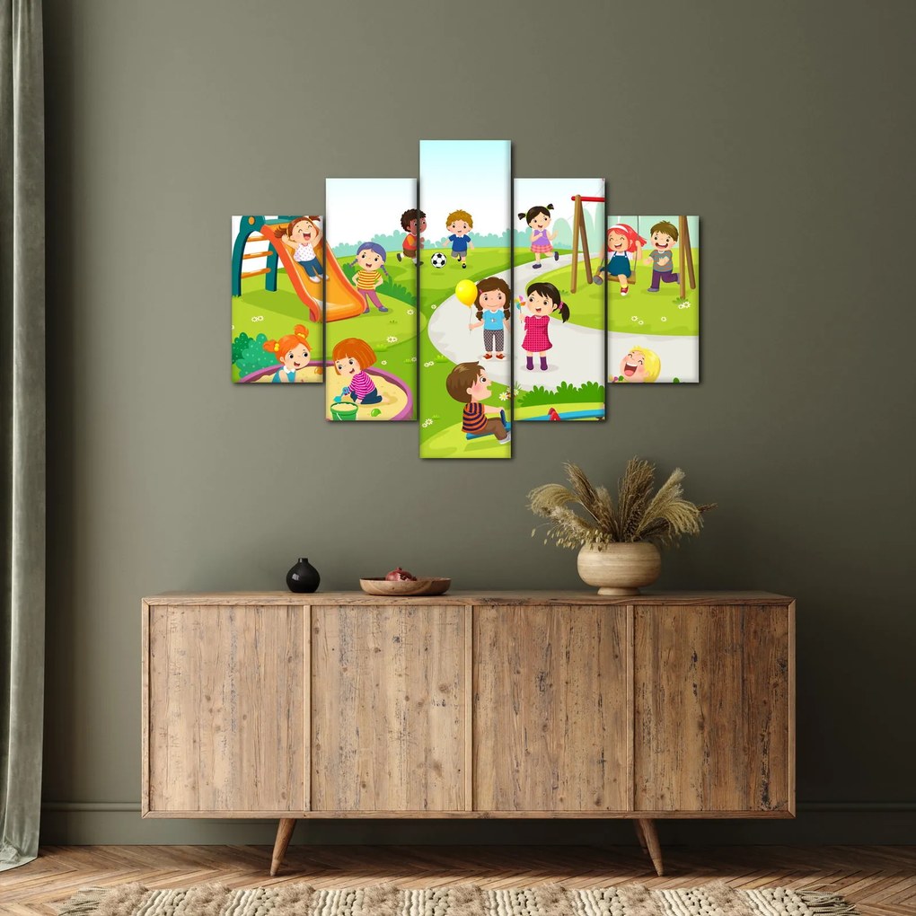 Kép a gyermekek szórakozásáról a homokozóban (150x105 cm)