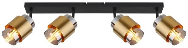 Globo 15560-4 - Spotlámpa MILLEY 4xE27/40W/230V fekete/réz