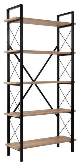 Könyvespolc Elysian - Oak, Fekete