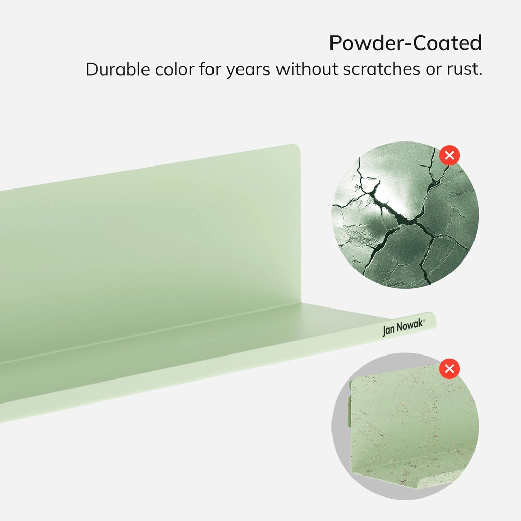 Fali polc JOANNE 700 mm, Fresh Style: pasztellzöld