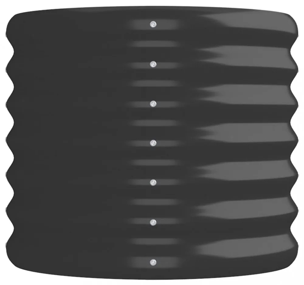 vidaXL antracitszürke porszórt acél kerti magaságyás 152x40x36 cm