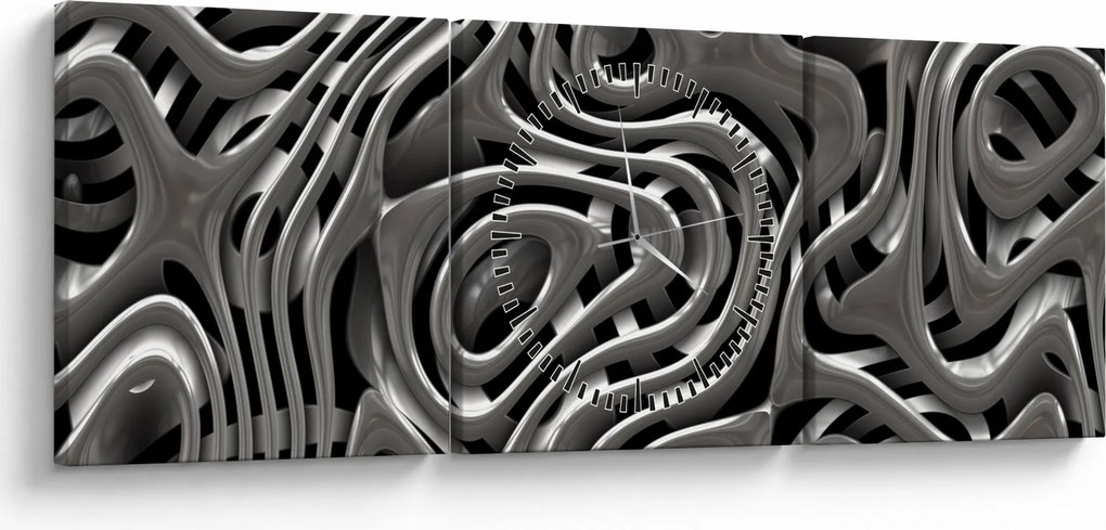 Kép - Fémes absztrakció (órával) (90x30 cm)