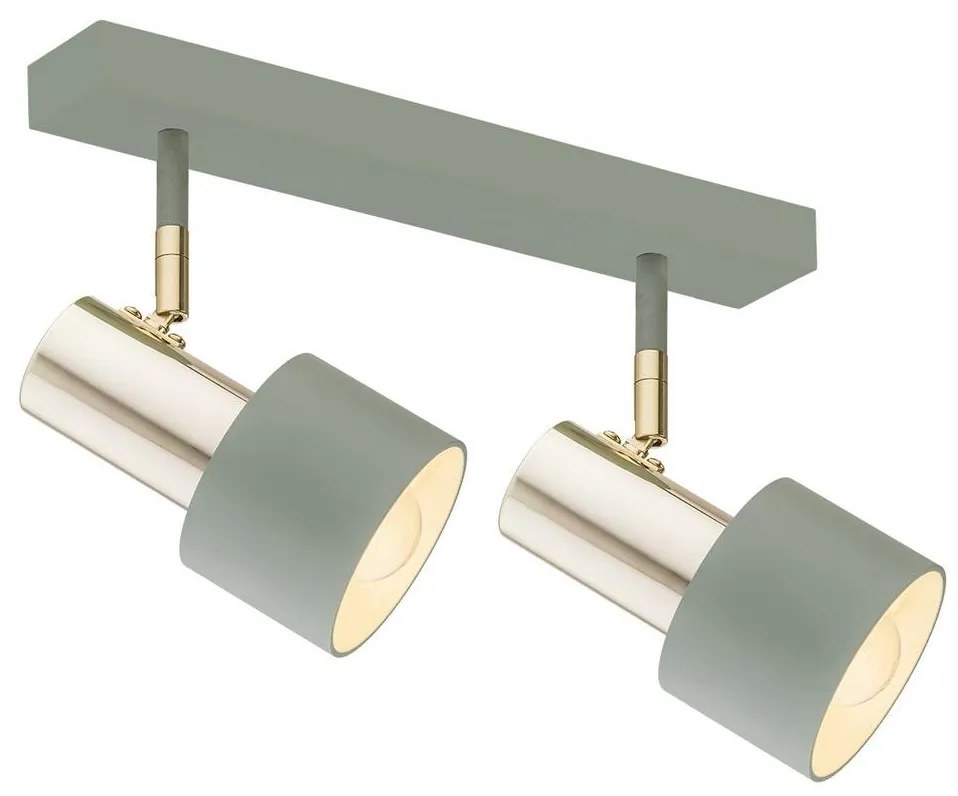 Argon 0926 - Spotlámpa DORIA 2xE27/15W/230V zöld/sárgaréz