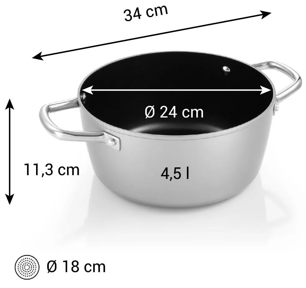 Tescoma lábas GrandCHEF+ 24 cm, 4,5 l, 24 cm átmérőjű