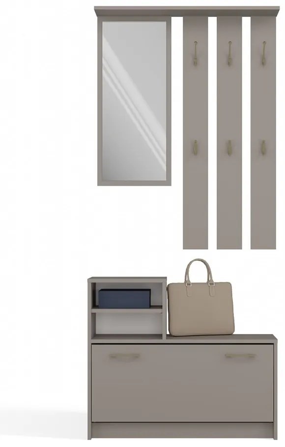 Faenza GAR előszobafal, 85x180x24 cm, agyag színű