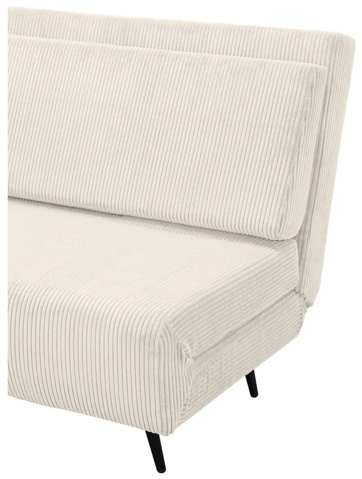 Krémszínű kordbársony kinyitható kanapé 140 cm Mallory – Støraa