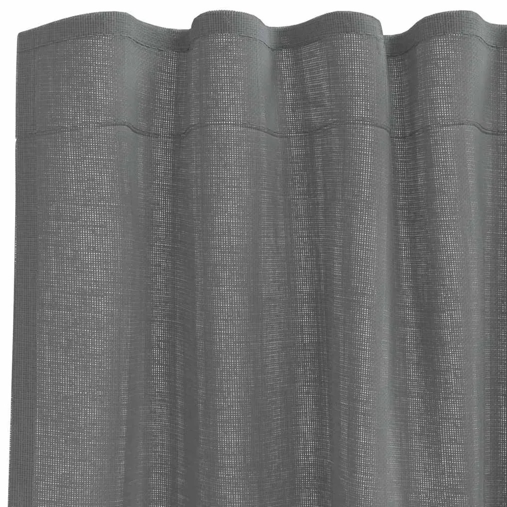 2 db sötétszürke fátyolfüggönyök hurokkal 140x260 cm