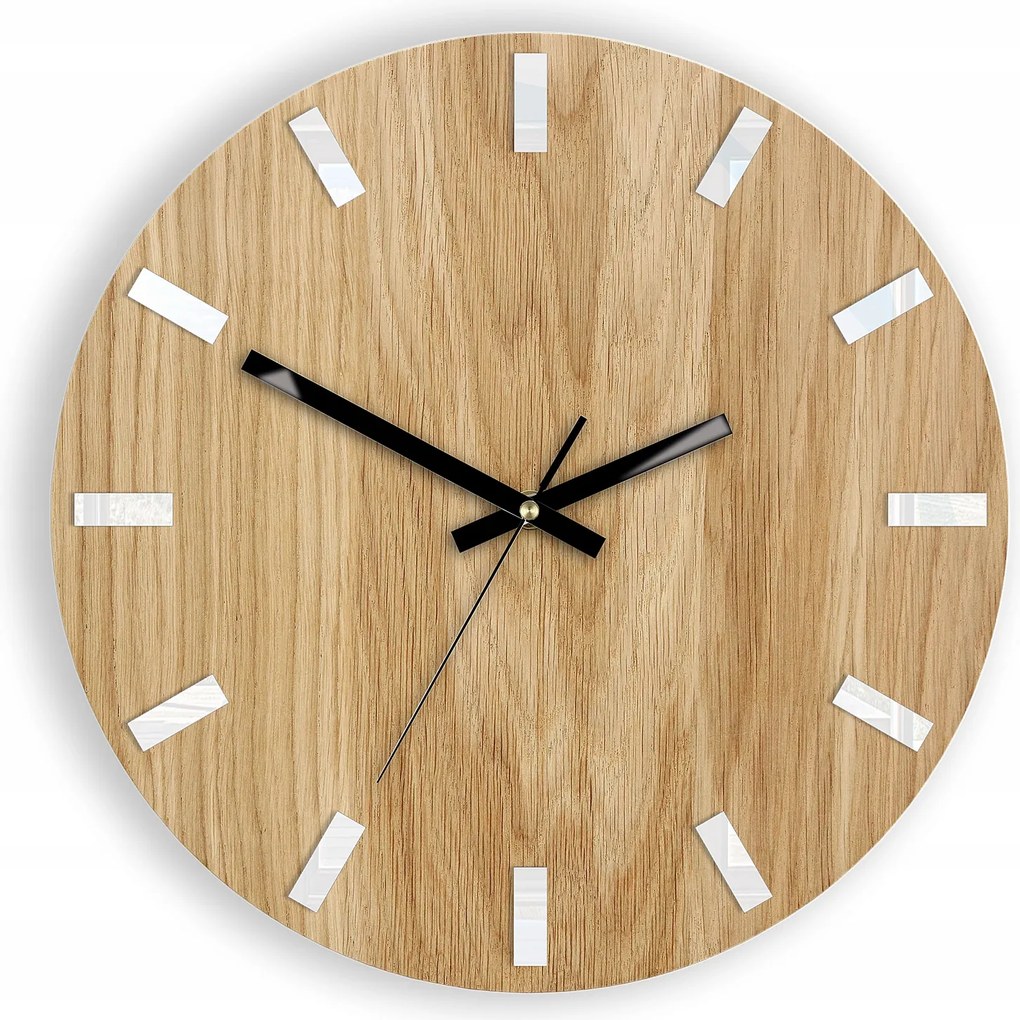 Falióra Modern Fa Csendes mechanizmussal Kerek Robusztus