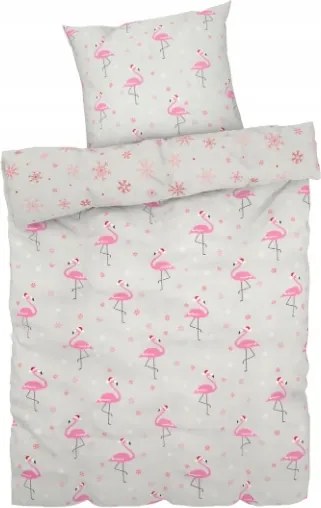 Karácsonyi kétoldalas ágyneműhuzat flamingókkal Livarno home, 140 x 200 cm