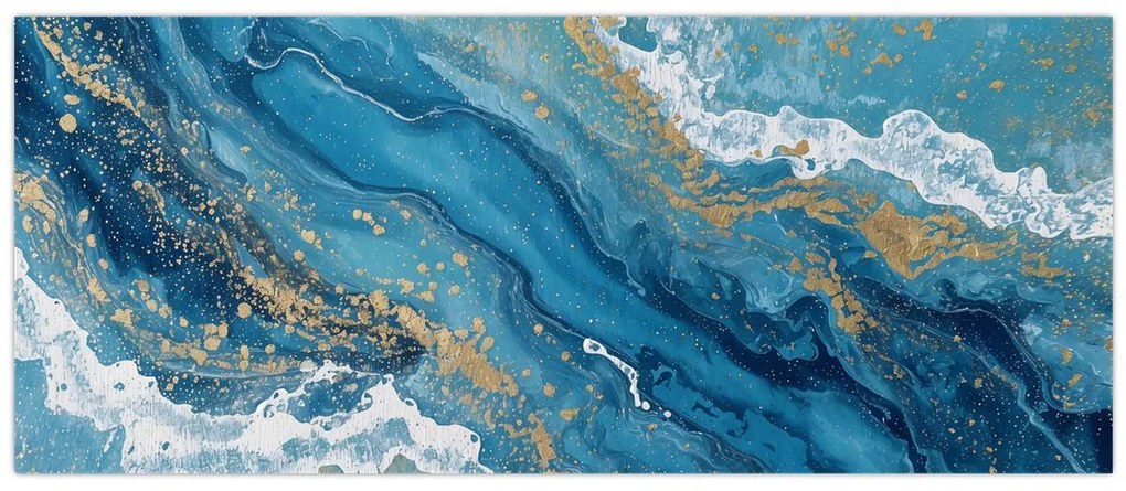 Kép - Világoskék márvány arannyal II. (120x50 cm)