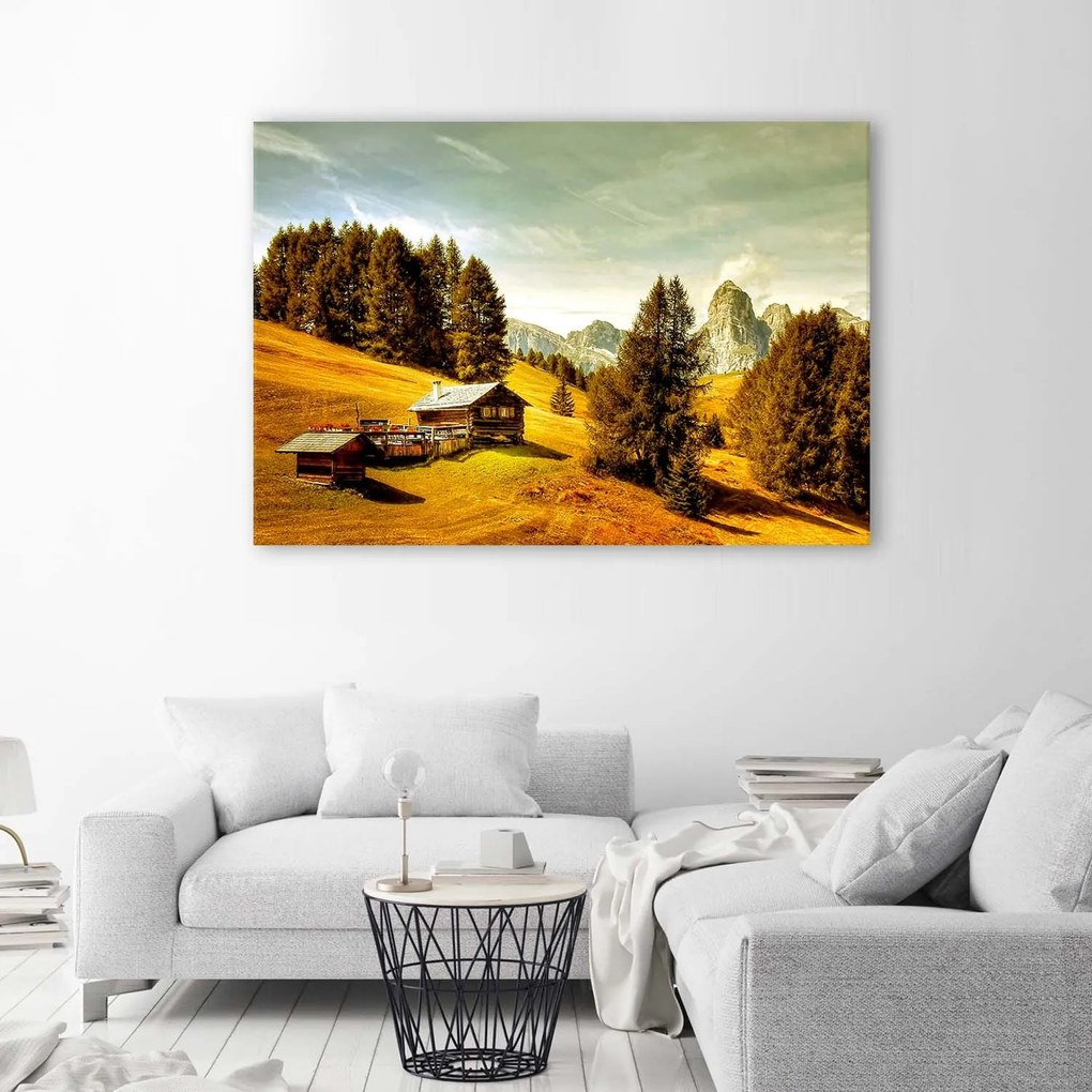 Gario Vászonkép Vendégház a hegyekben Méret: 100 x 70 cm