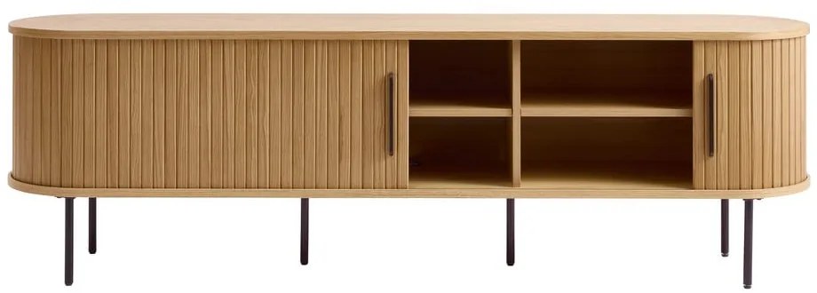 Natúr színű TV-állvány tölgyfa dekorral 56x180 cm Nola – Unique Furniture