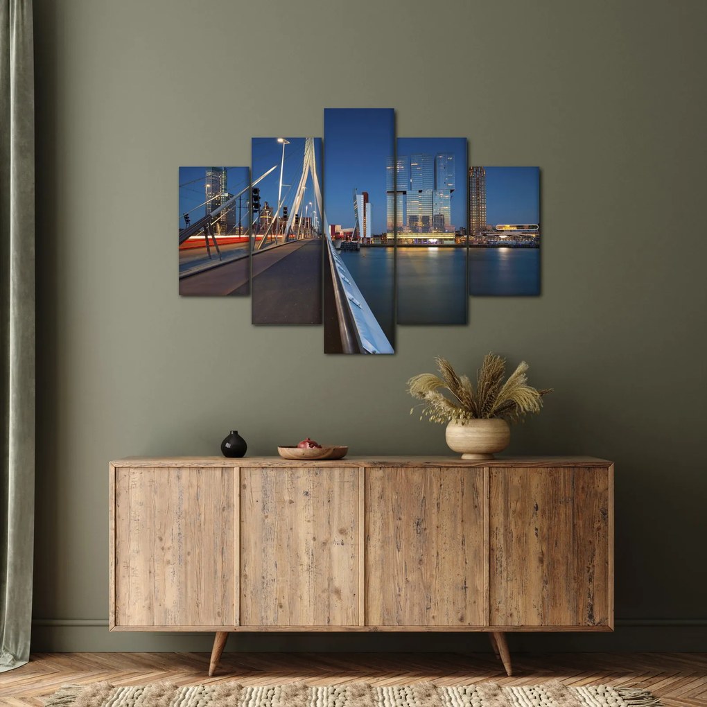 Kép - Alkonyat Rotterdamban, Hollandia (150x105 cm)