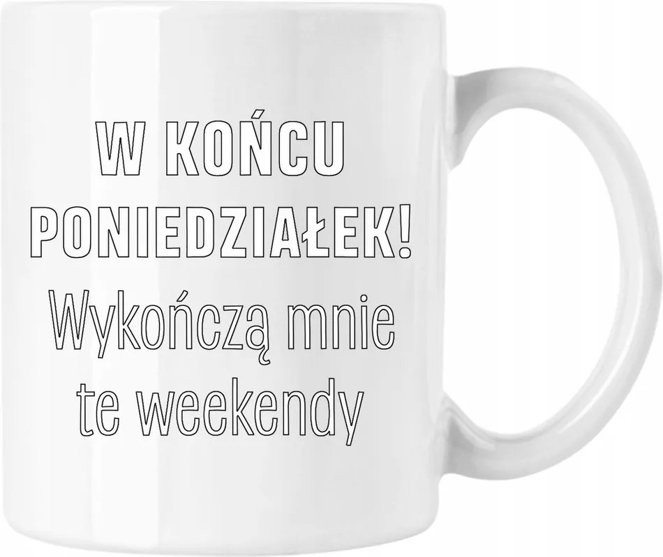 Bögre hétfő munka mém fehér 330ml