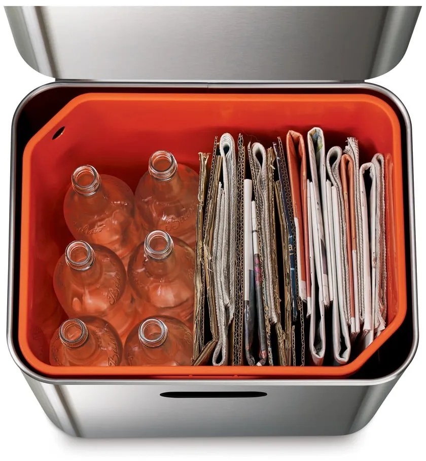 Ezüstszínű acél szelektív szemetes 60 l Totem Max – Joseph Joseph