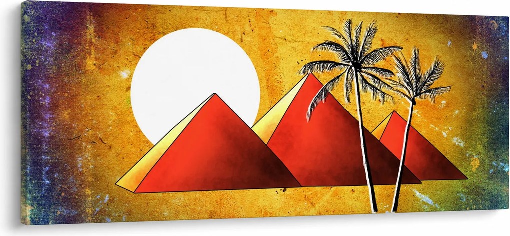 Festett egyiptomi piramisok képe (120x50 cm)