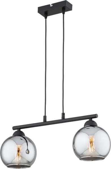 Brilagi - DIOR kábeles csillár 2xE27/60W/230V fekete/füstszürke