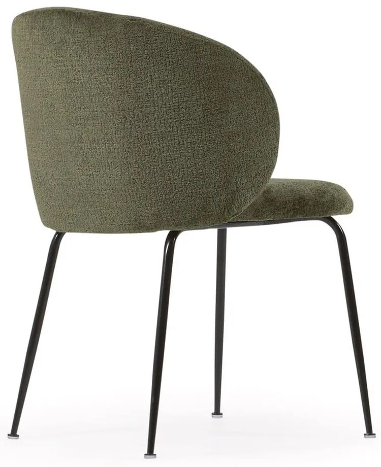 Zöld kárpitozott étkezőfotel Minna – Kave Home