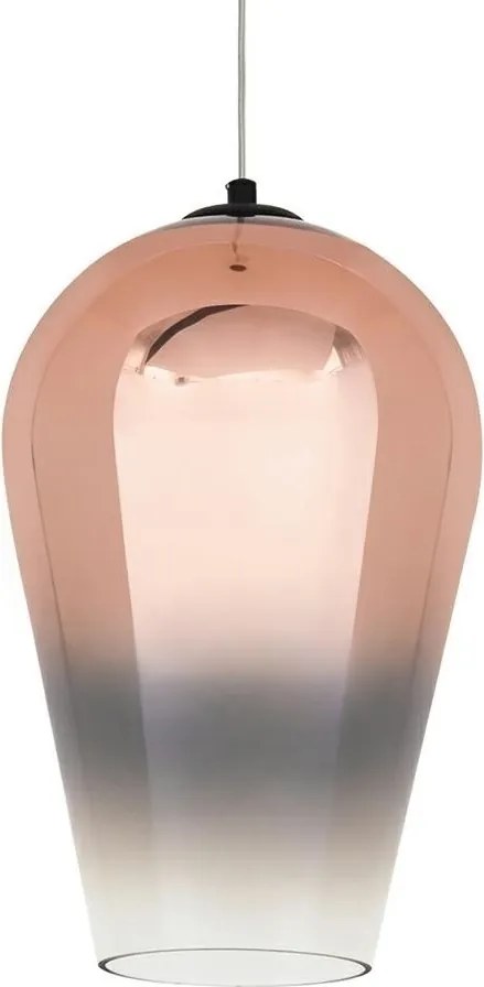 KING HOME JD9043L-30COPPER VENZA Egyágú Függesztett Lámpa Üveg E27 IP20