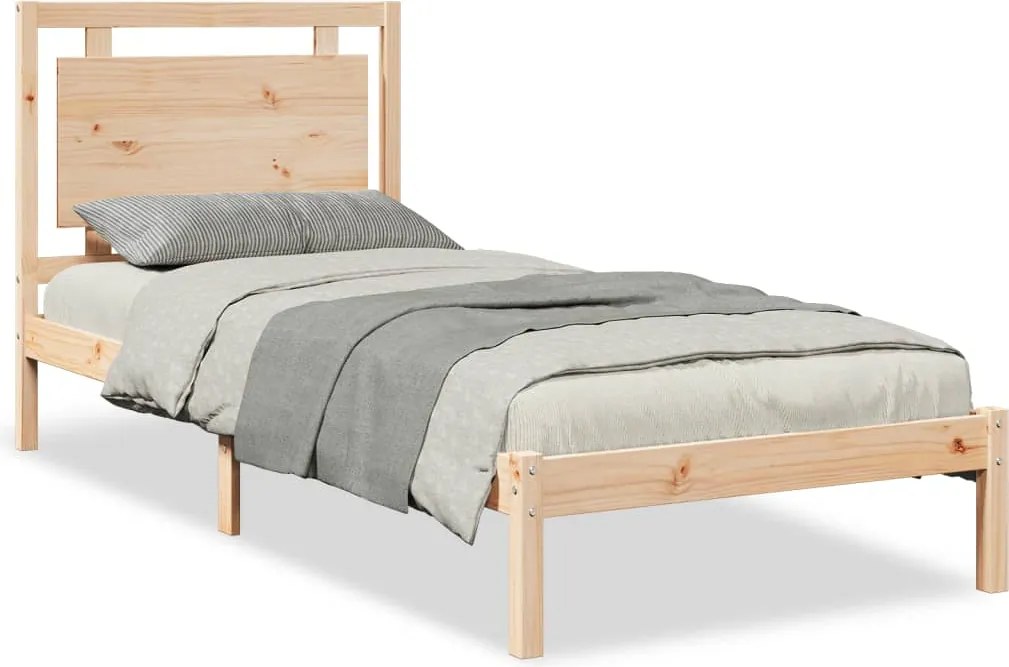 vidaXL tömör fa extra hosszú ágykeret matrac nélkül 100 x 210 cm