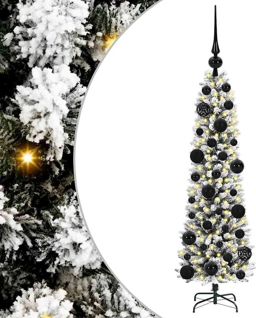 vidaXL Mű karácsonyfa 150 LED-del Fehér 120 cm PVC és Fém és Műanyag