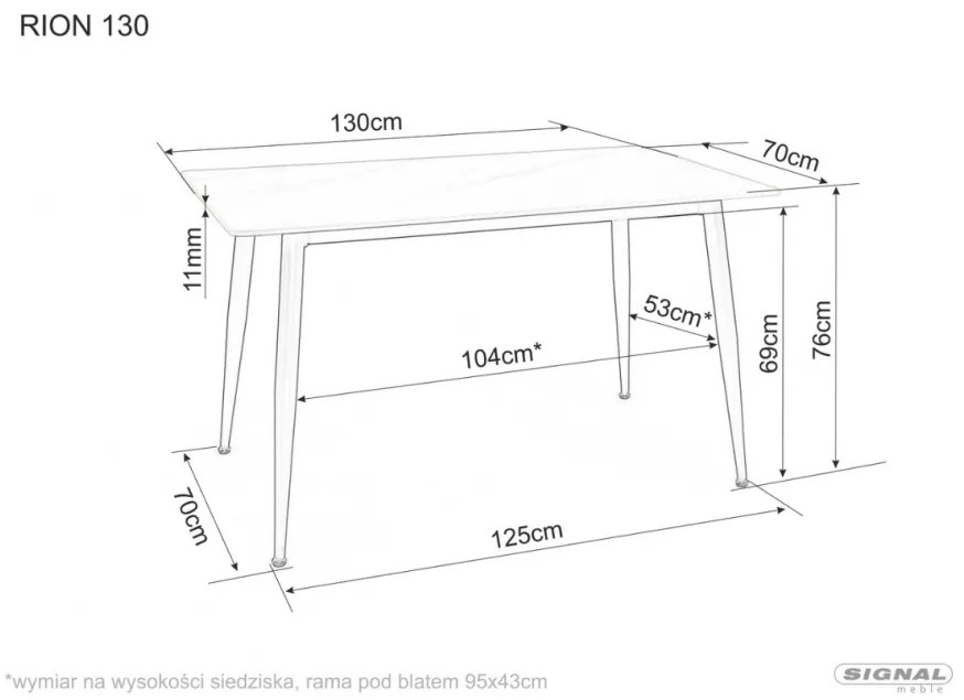 Rion étkezőasztal 130cm