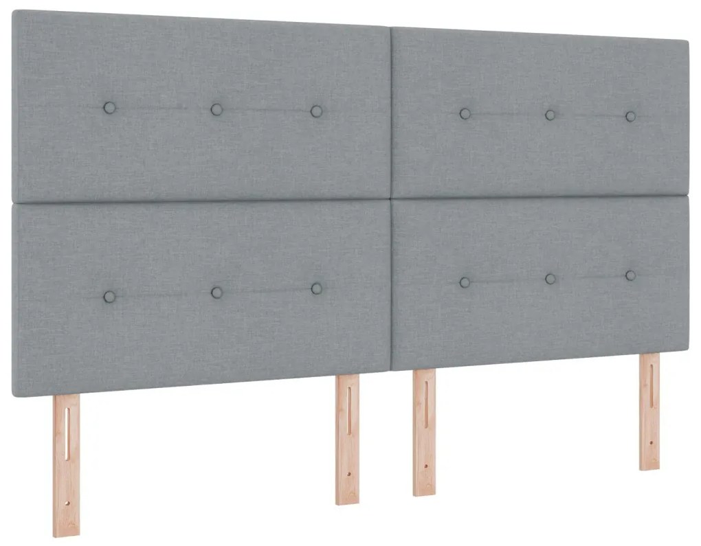 Box Spring Ágy Matraccal és Padlóval Világosszürke 180x200 cm Szövet