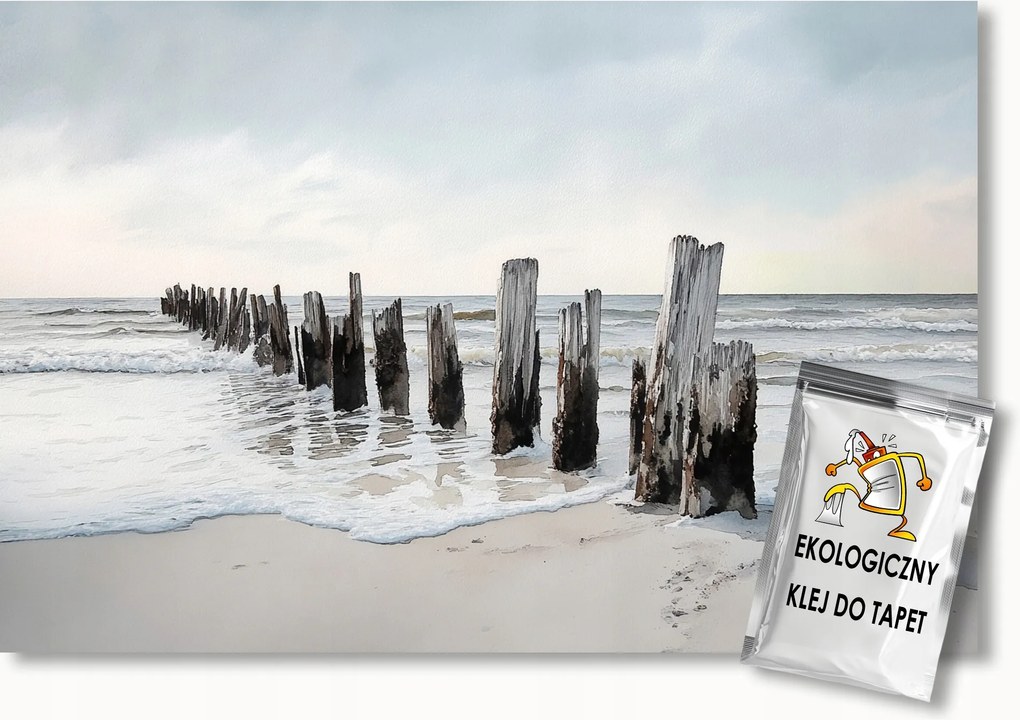 Fotótapéta Flizelina Tengerpart Víz Balti-tenger Hullámok Hullámtörő 104x70,5 ragasztó